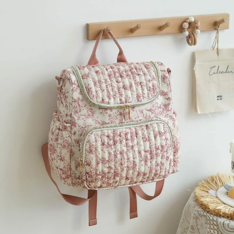 

Large Capacity Diaper Backpack Polyester Nursing Bag for Baby Travel, Portable Bottle & Diaper Storage Bag with Stylish Design