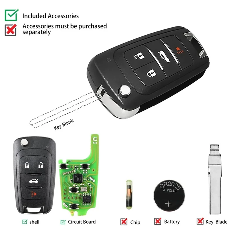 

Remote Key Fob For Xhorse XKBU01EN Universal Wire 4 Button For Buick Style For VVDI Key Tool