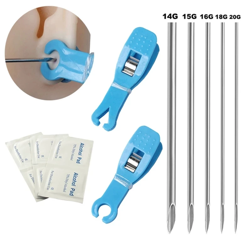 Disposable Sterile Body Piercing Needles Clamp Set Open Plastic Hemostatic Forceps Plier Tattoo Tool For Ear Lips Piercing Clip