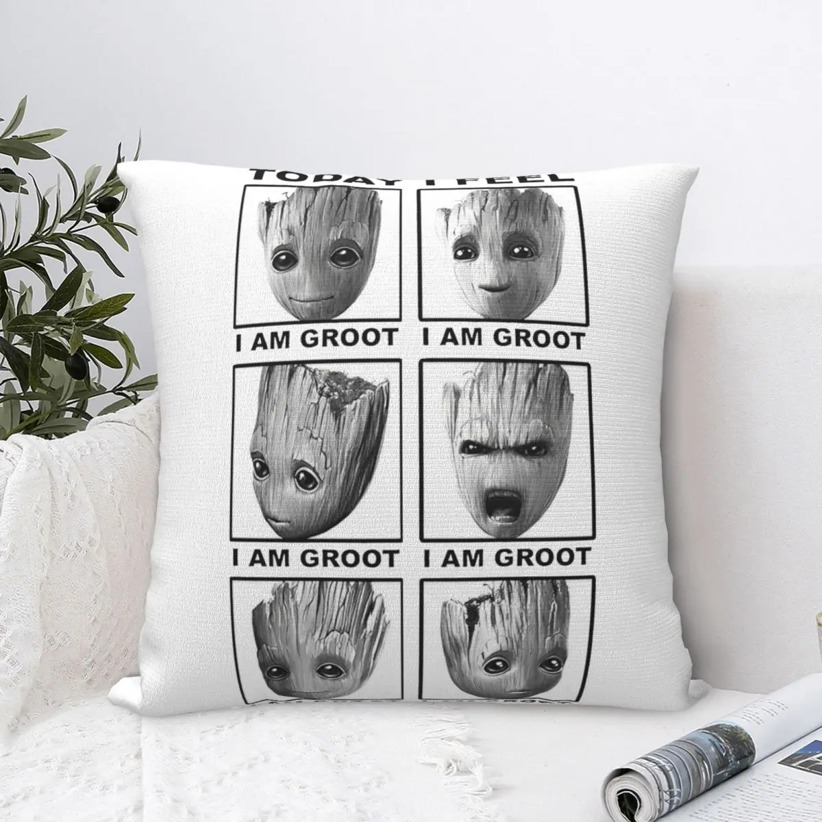 Guardians Of The Galaxy Groot Pillowcase Printed Polyester Cushion Cover Gift Pillow Case Cover Home Zippered