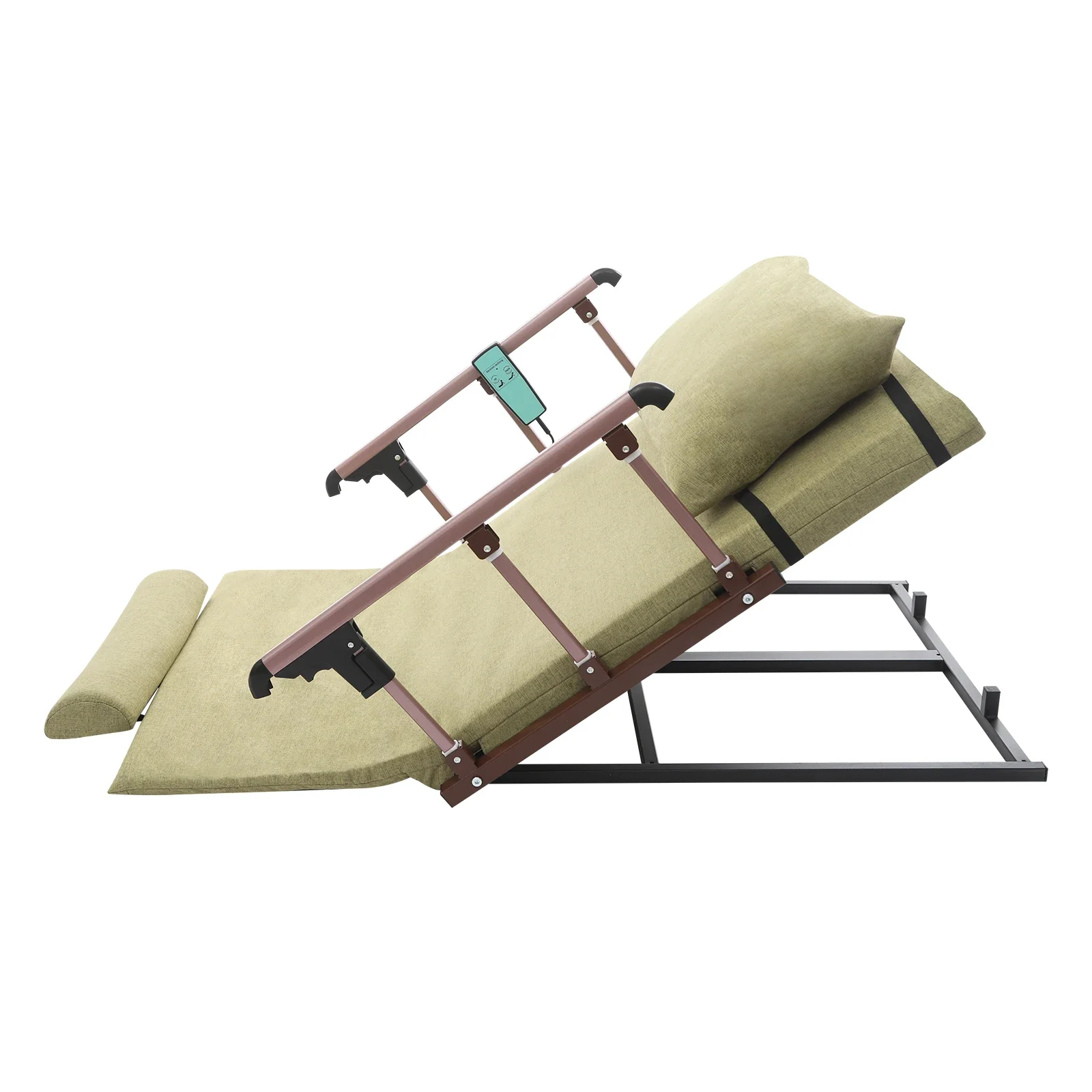 

50W Electric Lifting Bed Backrest Remote Control Green/Grey Bed Electric Back Lift Frame Mount for Pregnant Women, Elderly