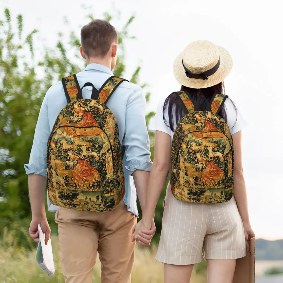 

Medieval Deer Hunting Scene With Ladies And Dogs Antique Backpack Student Boys Girls BookBag School Bag Laptop Shoulder Bags