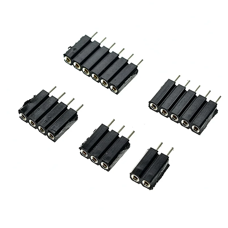 1P-40P 2.54mm Round Hole Right Angle Single Row 0.1
