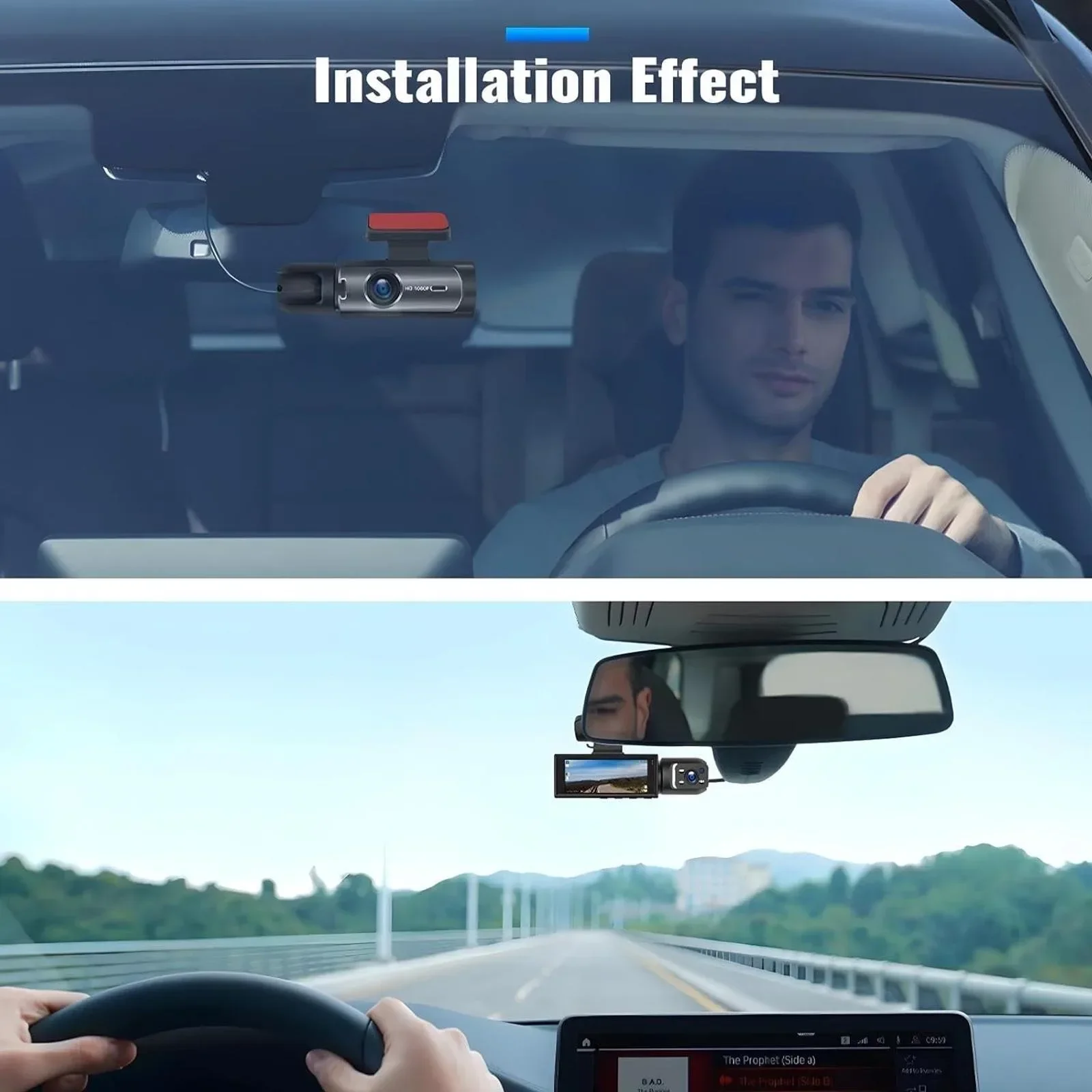 1080P HD Front and Rear Dash Cam for Car Driving Recorder with IR Night Vision G Sensor Three Point One Six Inch IPS Screen High Clarity Car DVR Camera for Vehicle Wide Angle Recording Night Vision Parking Monitor and Loop Recording Support view 3
