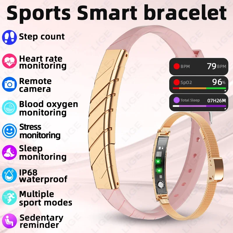 dual-strap-smart-bracelet-ladies-no-screen-smartwatch-heart-rate-stress-blood-oxygen-sleep-tracker-pedometer-men-sport-wristband