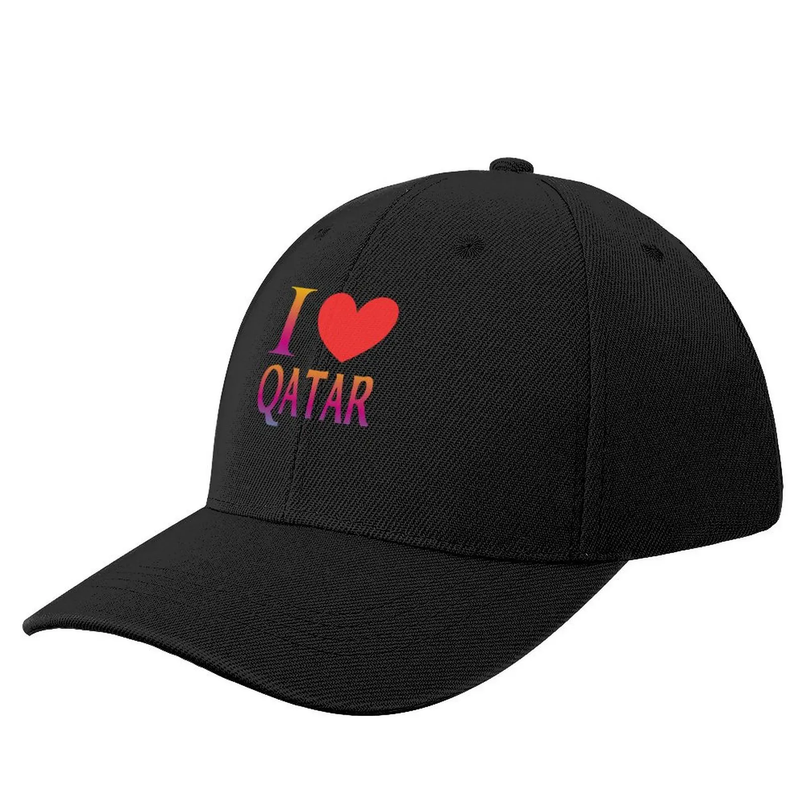 

I love qatar Бейсбольная кепка с термокозырьком, черная шляпа с помпоном, мужская и женская