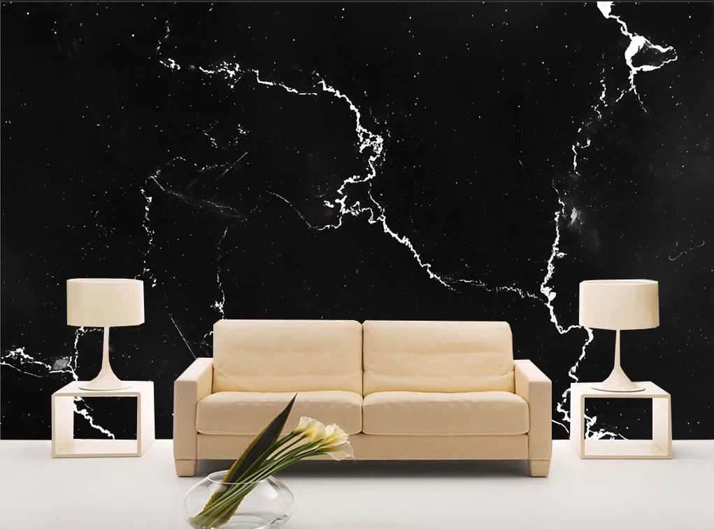 papel de parede Custom Modern Light luxury atmospheric mural black marble Living Room Sofa Decoration Painting Wallpaper