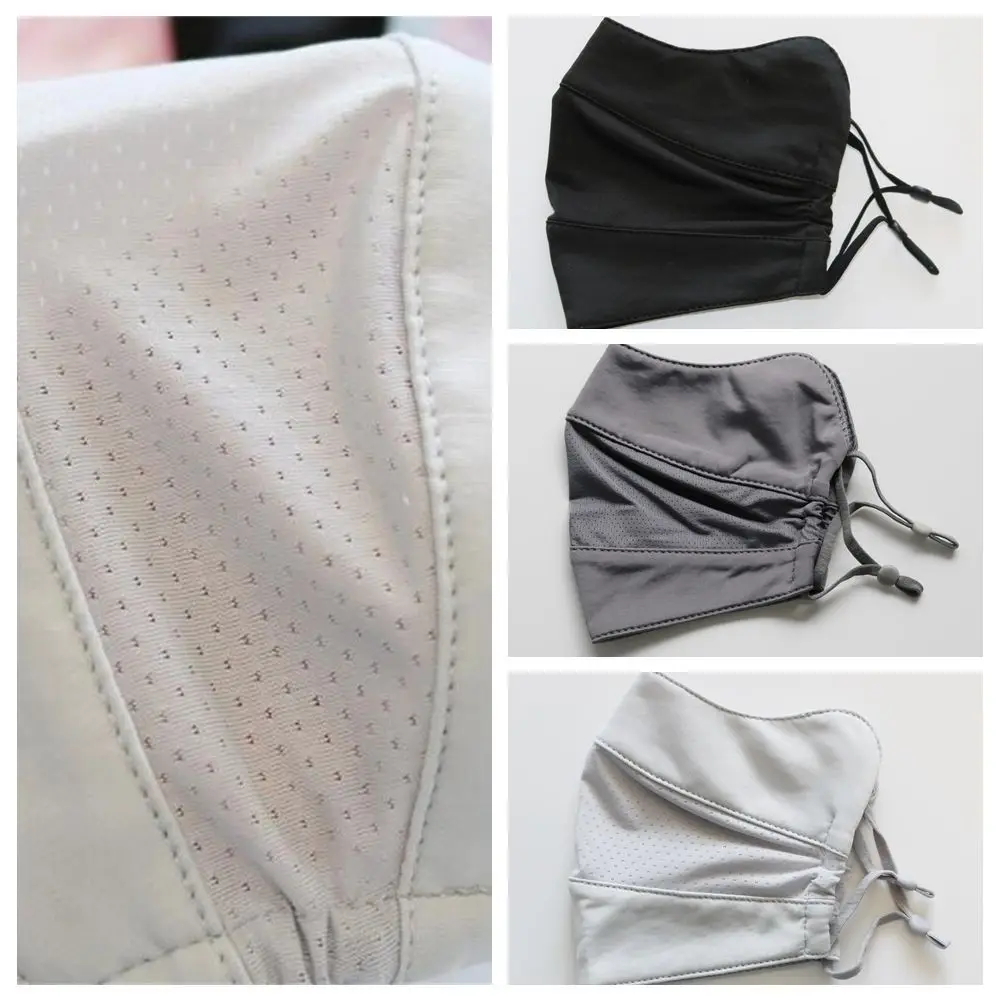

Nylon Face Cover Sun Protection Face Mask Breathable Reusable Sunscreen Mask Washable Solid Color UV Face Shield Outdoor