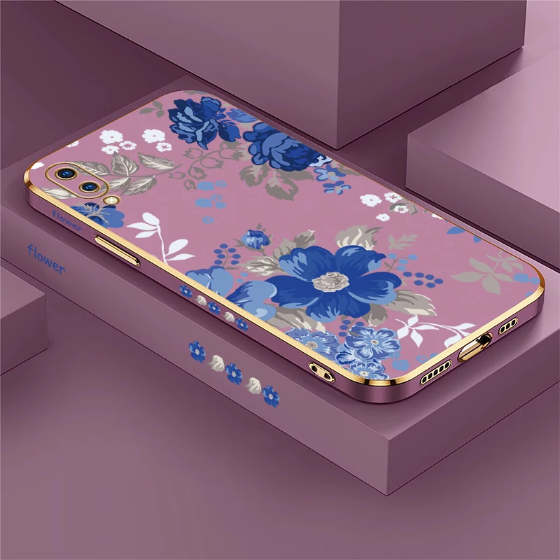 تصفيح جراب هاتف ل Vivo Y30 Y33S Y33T Y35 Y36 Y22 Y22S Y27 Y28 Y50 Y51 Y51A Y30 Y30i Y31 2021 غطاء طباعة زهرة السيليكون