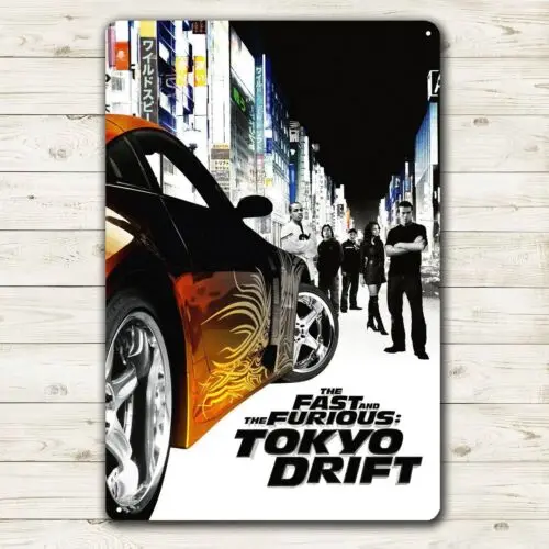 The Fast And The Furious Tokyo Drift Movie Metal Poster Tin Sign 20x30cm Plaque