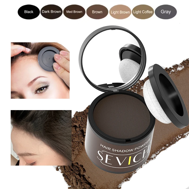 Sevich 5 Colors Hair Shadow Powder Instantly Dark Brown Root Cover Up Hair Natural Makeup Concealer Hairline Powder Women Men