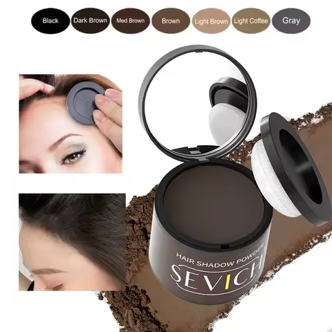 Sevich 5 Colors Hair Shadow Powder Instantly Dark Brown Root Cover Up Hair Natural Makeup Concealer Hairline Powder Women Men