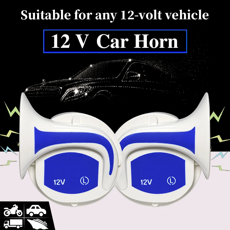 12V Car Horn For Universal Motorcycle Vehicle Super Air Horn Loud Compact Electric Blast Tone Kit Motorcycle Electric Horn 2 Pcs