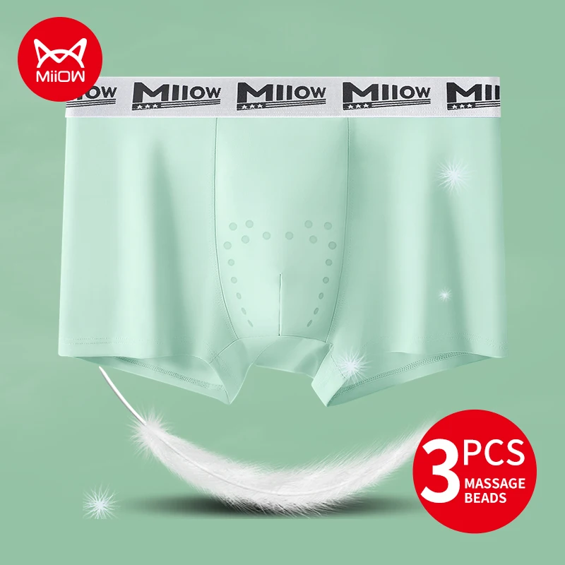 

MiiOW, 3 шт., нейлоновое мужское нижнее белье, 10А, антибактериальная массажная сумка, мужские трусы с дышащей сеткой, мужские трусы-боксеры, трусы