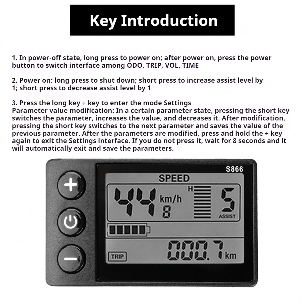 36V 48V 64V 750-1500W Three-Mode Electric Bike Driver Sine Wave Brushless Motor Controller with Meter