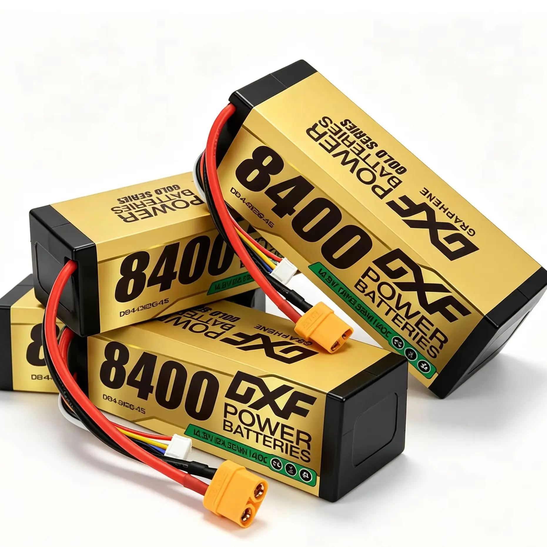 Image of DXF 4S 14,8V 8400mAh Graphene Lipo 140C Akku Gold Version Racing Series HardCase für RC Auto Truck Evader BX Truggy 1/8 Buggy