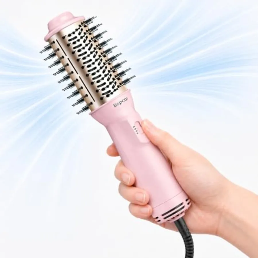 Travel Travel Hair Dryer Brush for on-the-go use, ceramic-coated barrel in rose gold, dual voltage 100V-240V for worldwide compatibili - Aliexpress Deal
