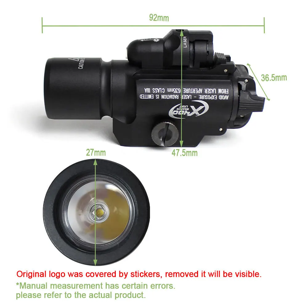 SOTAC-GEAR X400 Ultra Red Dot Sight +White Light LED Weaponlight Pistol Flashlight For 20mm Rail