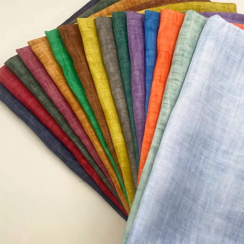 Summer Thin 100% Ramie Fabric Pure Hemp Breathable Moisture Absorption Fabric High Quality Clothing Fabric Dress Pants Material
