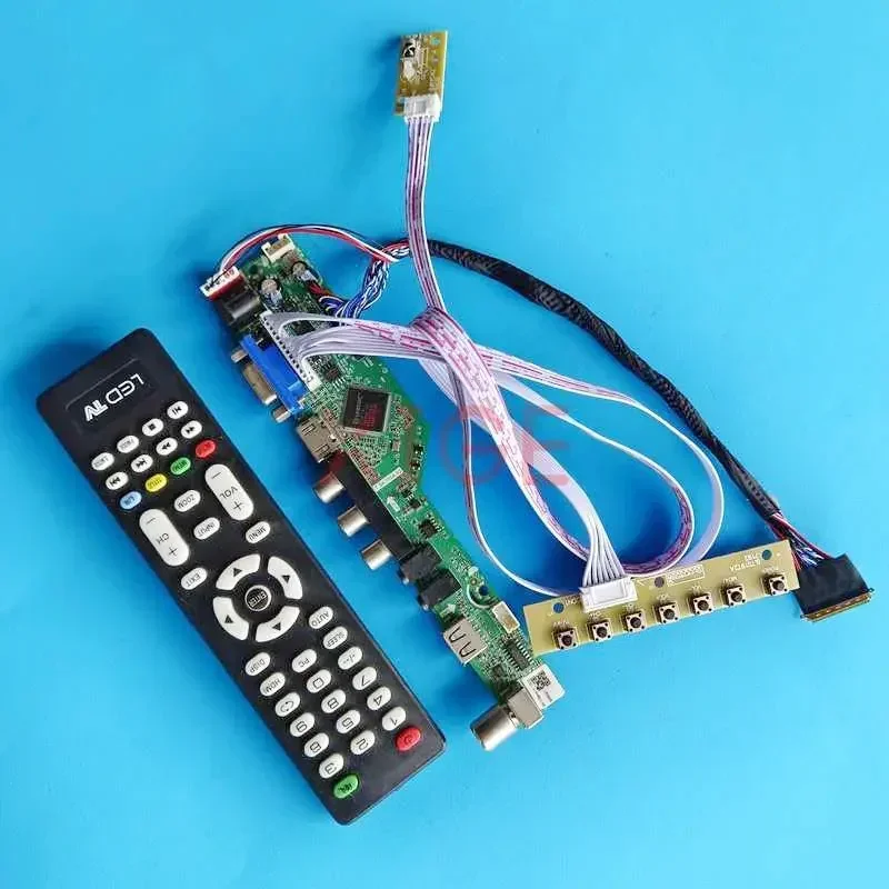 

DIY Kit For LTN140AT21-001/002/601/802 Laptop Matrix LVDS 40 Pin TV Analog 14" USB+AV+VGA+HDMI 1366x768 Controller Driver Board