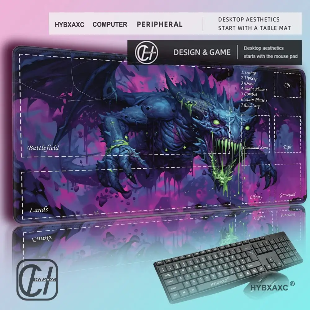 

HYBXAXC Japanese Dragon Sakura Gaming Mouse Pad Non-slip Desk Mat Large Keyboard Pad for Gamer Office