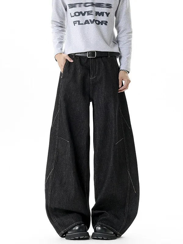

Джинсы мужские TANGZ Studio American Style Casual с широкими штанинами, дизайнерские, с эффектом потертости, деконструированные, стильные