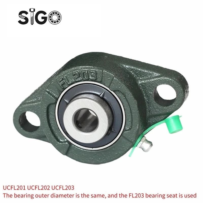 1PCS  UCFL201 202 203  Inch UCFL201-8 1/2 UCFL202-10 Rhomboid Spherical Bearing Flat Fixed Bearing Agricultural Machinery Parts