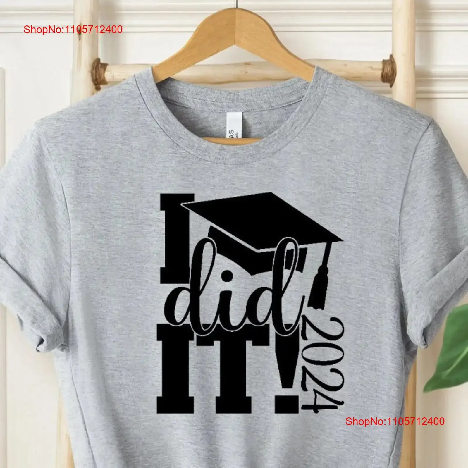 I Did It 2024 T Shirt Graduation Student Trendy Senior Party vintage Washed Breathable Slightly Stylish graphic streetwear