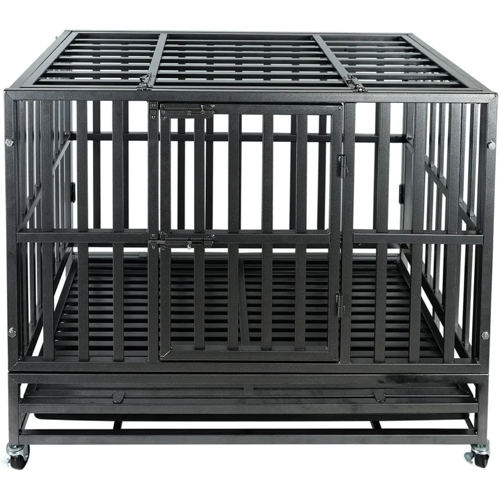 

37Inch Heavy Duty Dog Cage Kennel Strong Metal Dog Cage