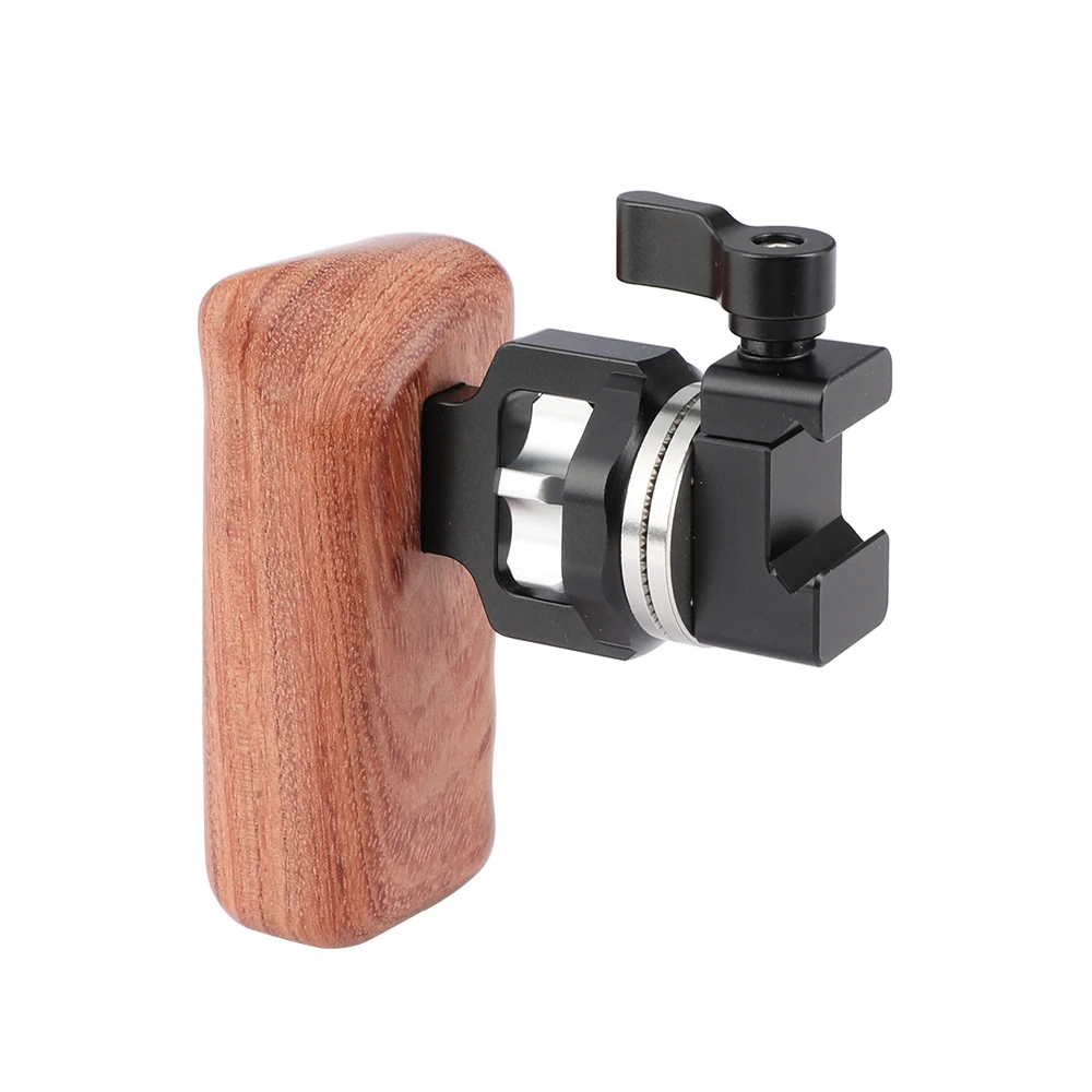 

CAMVATE Quick Release Wooden Handgrips With ARRI Rosette M6 Connection & NATO Clamp Adapter For DV Video RED Camera Cage Rig