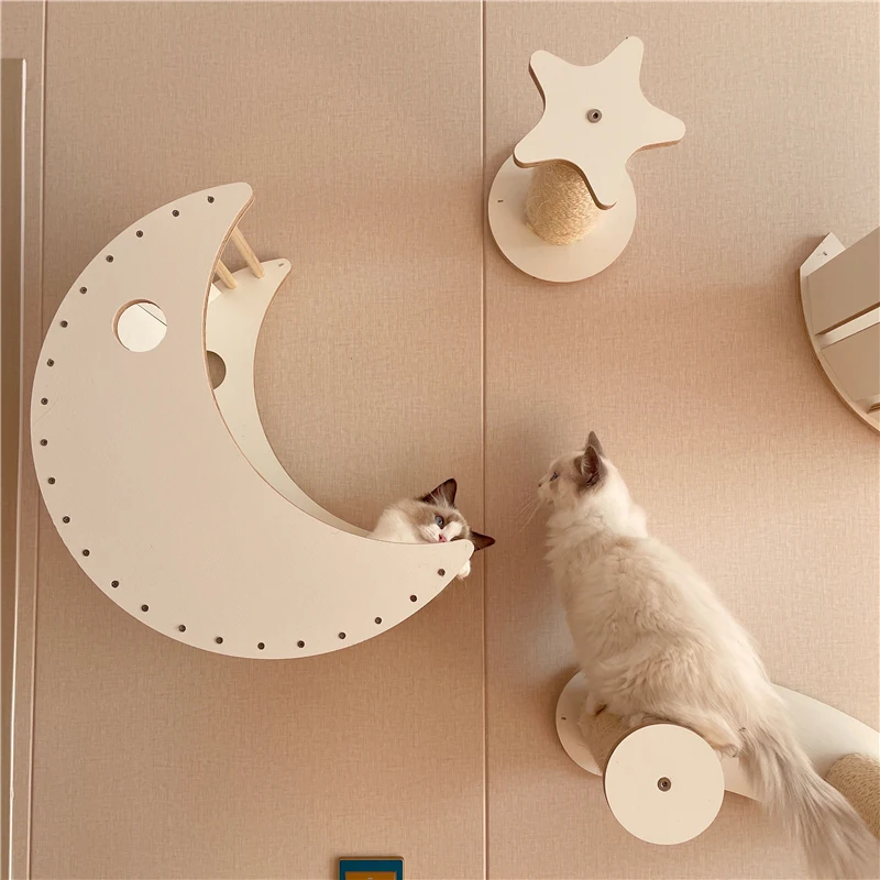 The product can be customized.Ecological solid wood cat climbing frame wall-mounted space capsule without occupying air