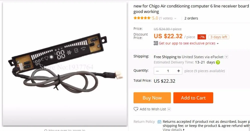 Para aire acondicionado ordenador placa receptora de 6 líneas GX359AX000-X buen funcionamiento