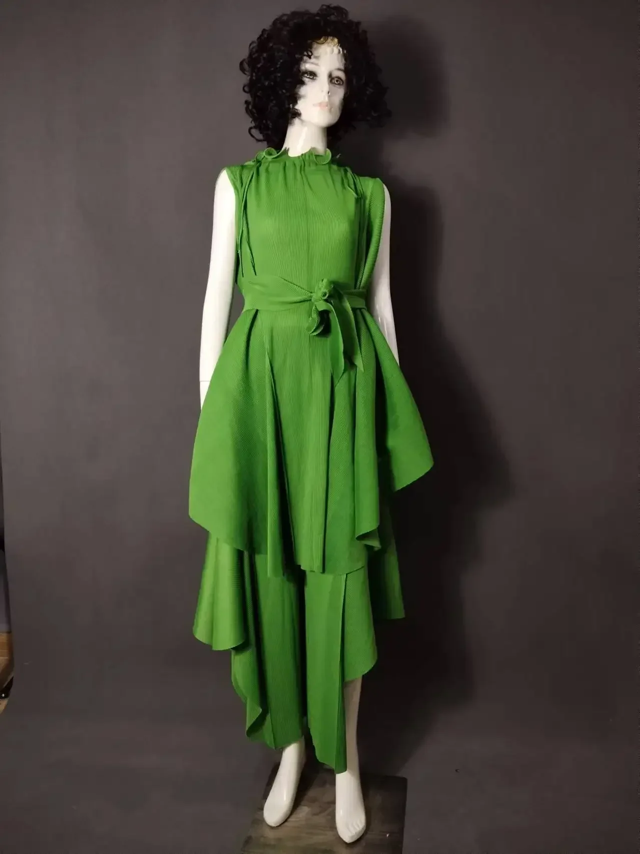 Ensemble deux pièces femme, haut à lacets en fibre trempée, jambe large, pantalon grande taille, neuf, automne et hiver 2024, ata yake