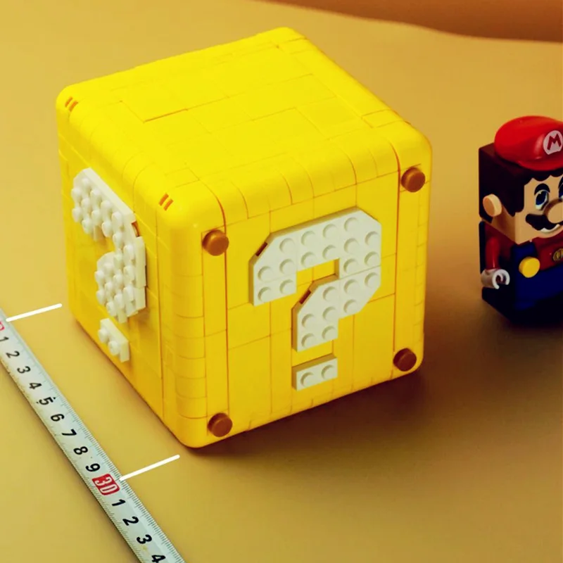 Miniso Question Mark Box Mario MOC Modular 64 Game Brother Movie Series Model Building Block Bricks Gift Set Kid Children