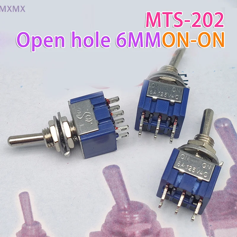 رافعة مصغرة تبديل التبديل القطب واحد رمي مزدوج ON-OFF-ON /ON-ON 120VAC 6A 1/4 بوصة تصاعد MTS-202