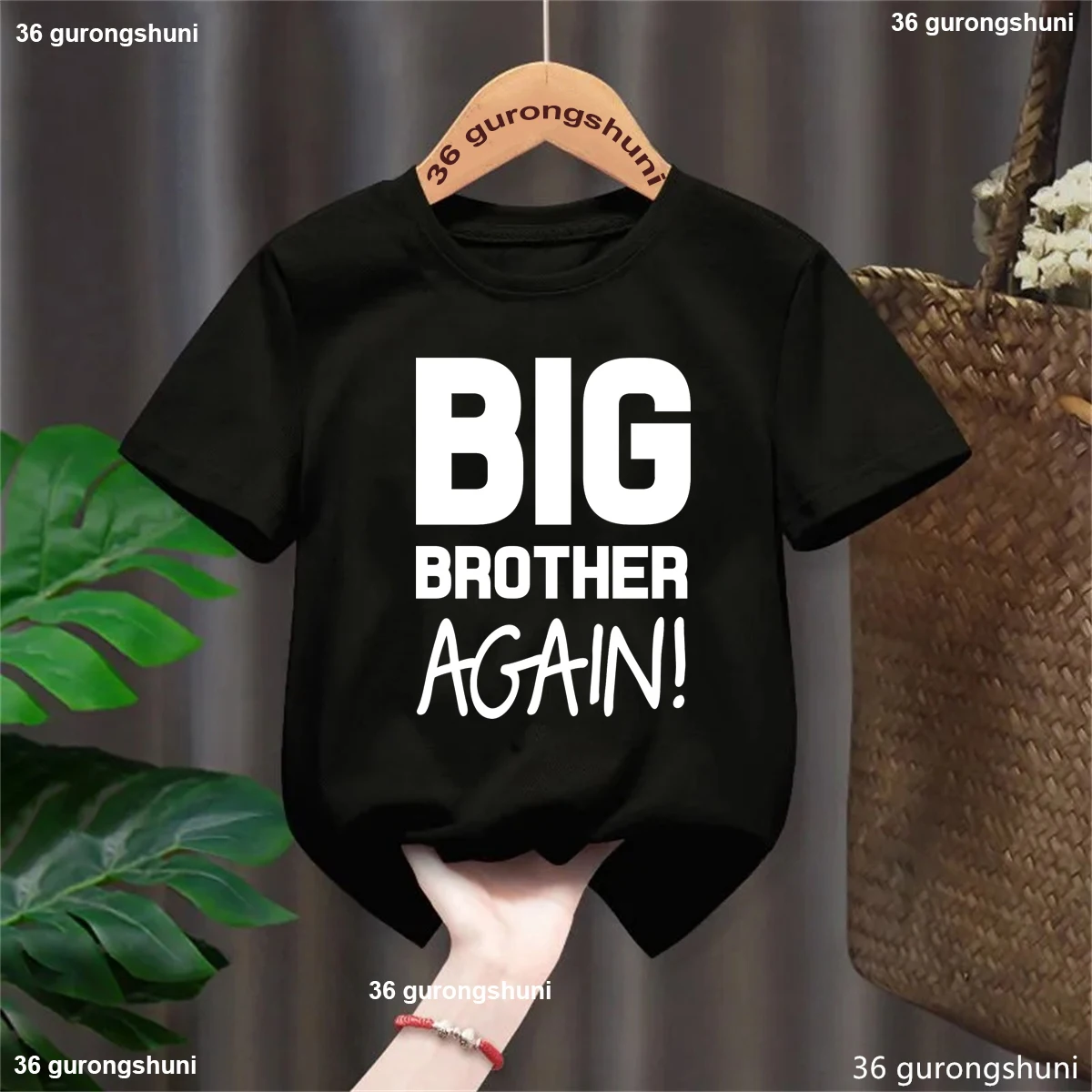 

Big Brother Again Letter Printed T Shirt Boys Pregnancy Announcement Shirt Kawaii Kids Clothes Summer Short Sleeve T-Shirt Tops
