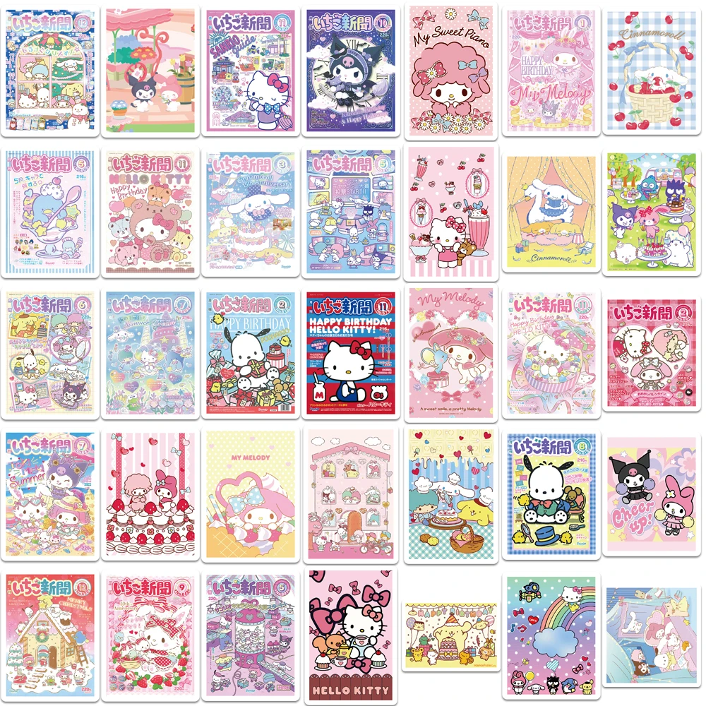 Sanrio-子供向けのハローキティミックスステッカー,スクラップブック,ラップトップ,電話装飾,女の子のおもちゃ,65個