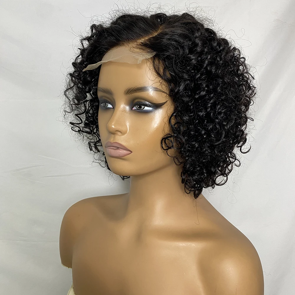 مجعد 4*4 الدانتيل إغلاق خصلات الشعر المستعار الإنسان الجانب جزء مجعد الدانتيل إغلاق الباروكات قبل قطعها مجعد 4x4 الدانتيل إغلاق الباروكات HairUGo #1