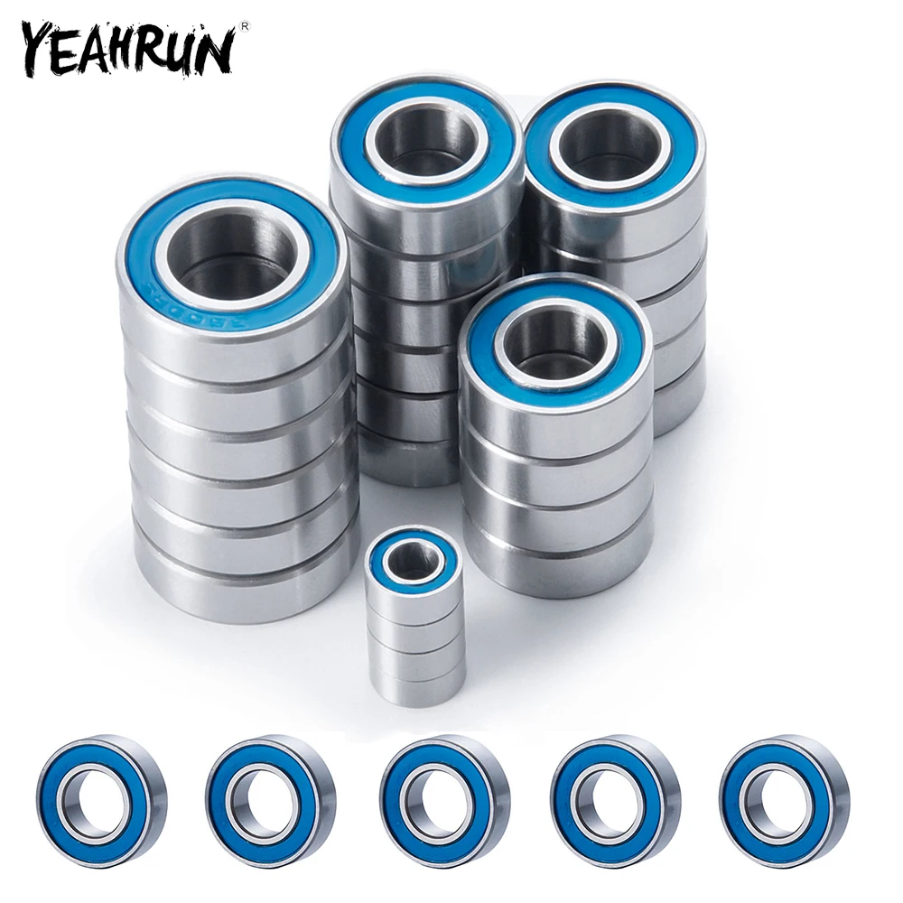 YEAHRUN-Selado Kit Rolamento para RC Crawler Car, Borracha, Azul, Peças de Reposição Acessórios, 1/6 BAJA REY 2.0, 25Pcs