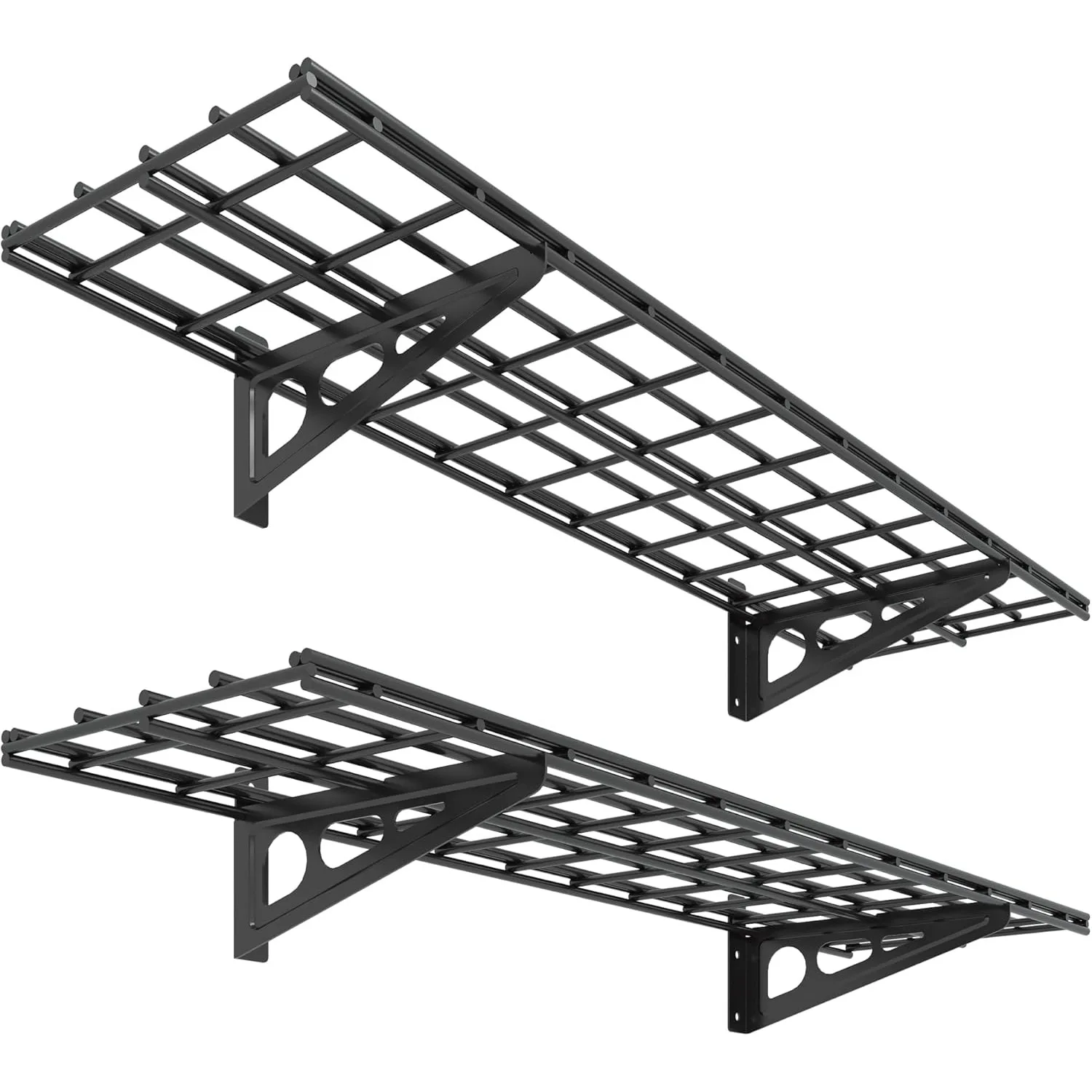 

2-Pack 1x4ft 12-inch-by-48-inch Wall Shelf Garage Storage Rack Wall Mounted Floating Shelves, Black