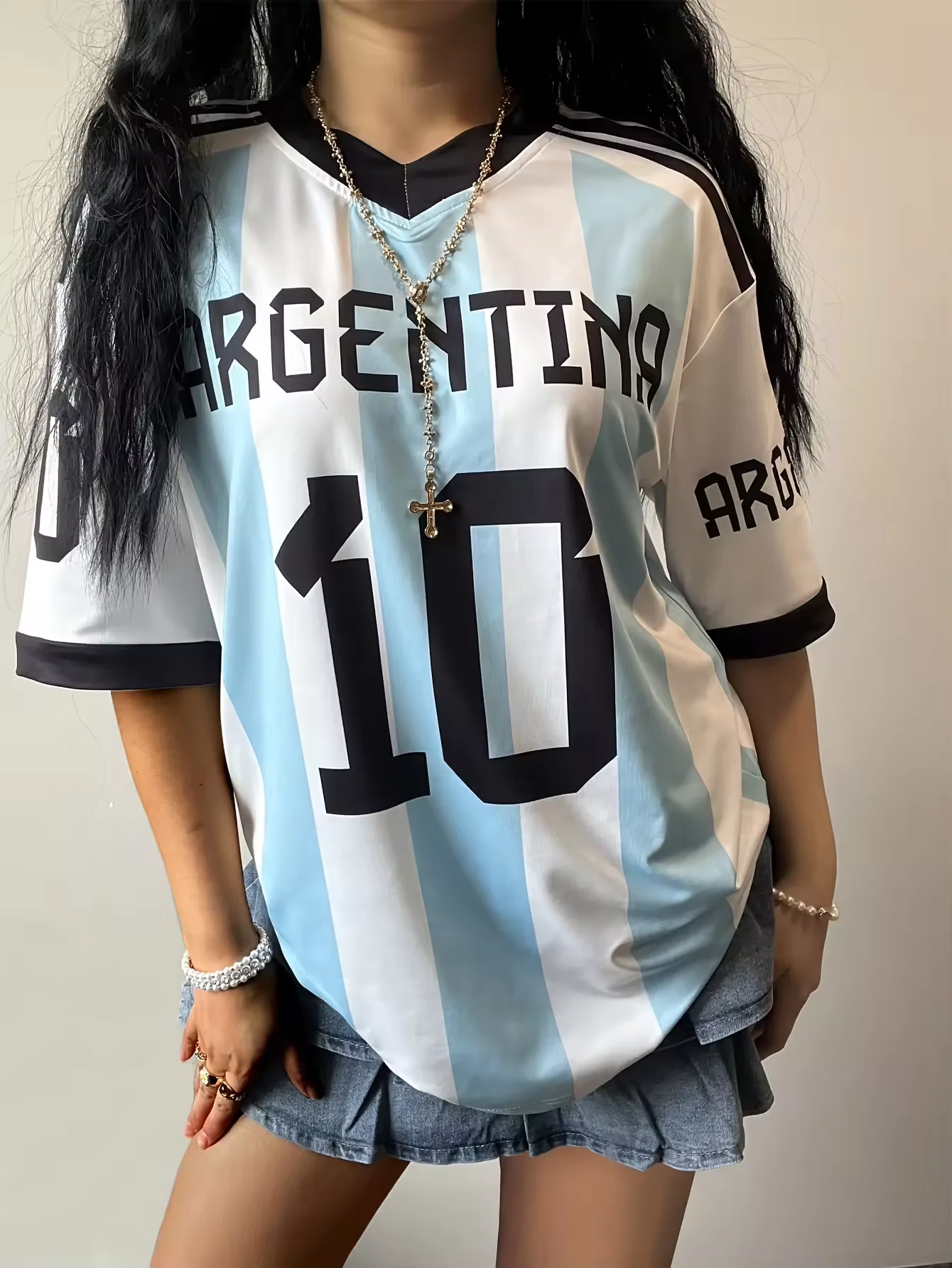 

25 New Summer Argentina 10 Pattern Printed Women Tops Casual Fashion T-shirt Women Quick Drying and Comfortable Sports T-shirt