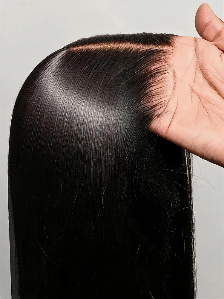 Perruque Glueless 7x5 et 13x6 HD Lace Front Lisse, Cheveux Naturels 100% Humains 250% Densité, Wear and Go Pré-Épilée Expédiée depuis l'Entrepôt FR pour Femmes Noires
