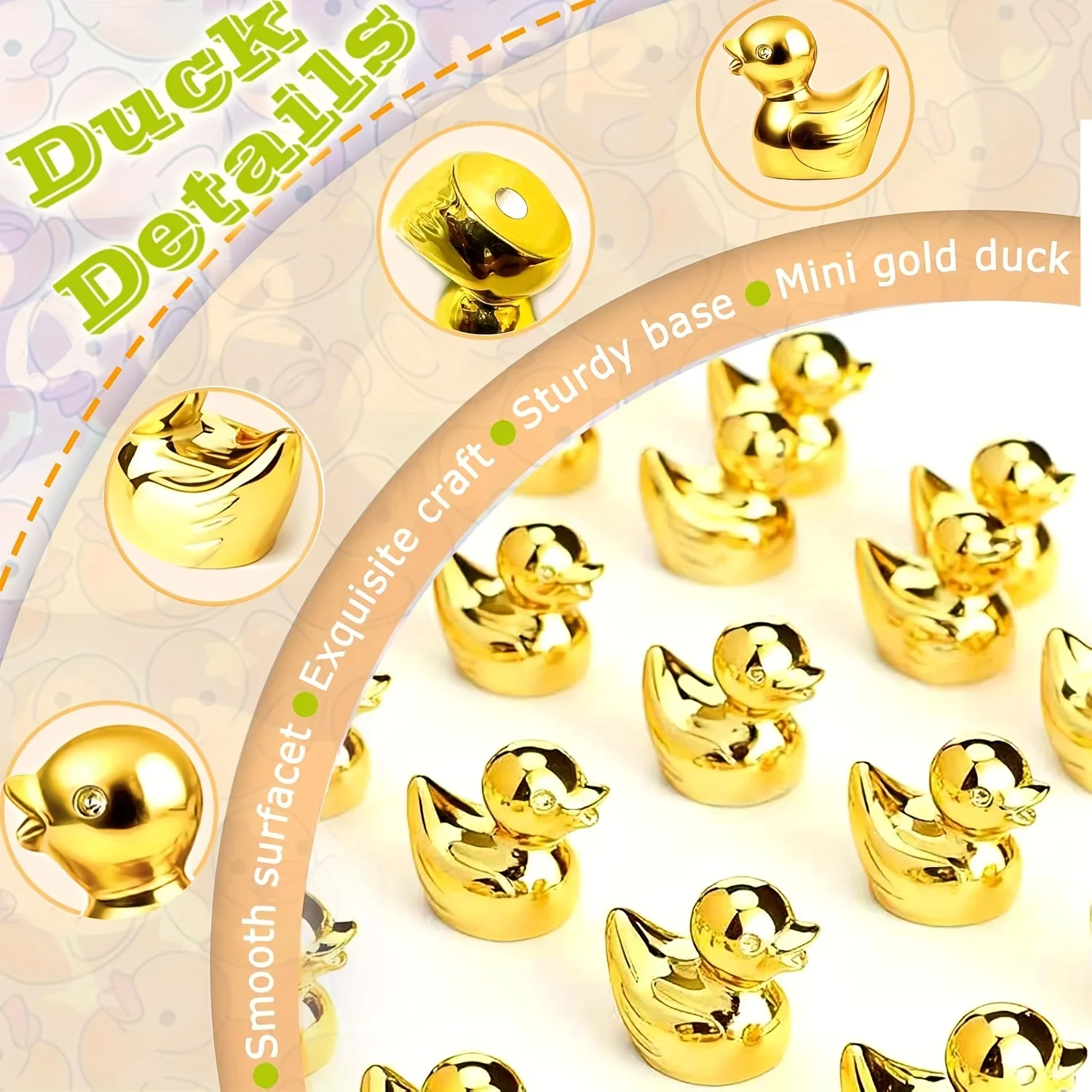 10-100 Stück Mini-Entenfiguren in Goldfarbe, Winzige Tierminiaturen aus Kunstharz für DIY-Bastelarbeiten, Landschaftsgestaltung, Heimdekoration und Topfpflanzen – Detail 4