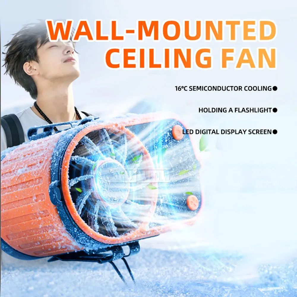 Portable Waist Hanging Fan, High Wind Outdoor Wearable Electric Cooling Fan Rechargeable