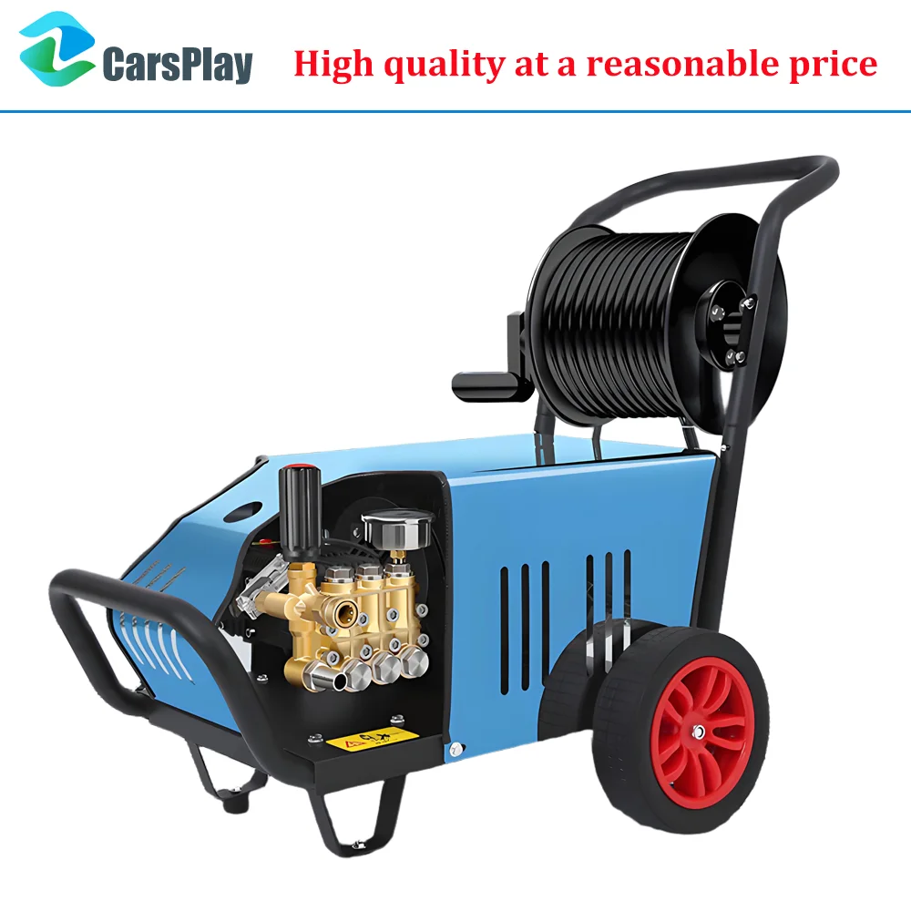 

220V 3000W High Pressure Car Washer with Gauge & Foam Lance - Full Metal Body & Wheels for Easy Mobility | Vehicle Cleaning Kit