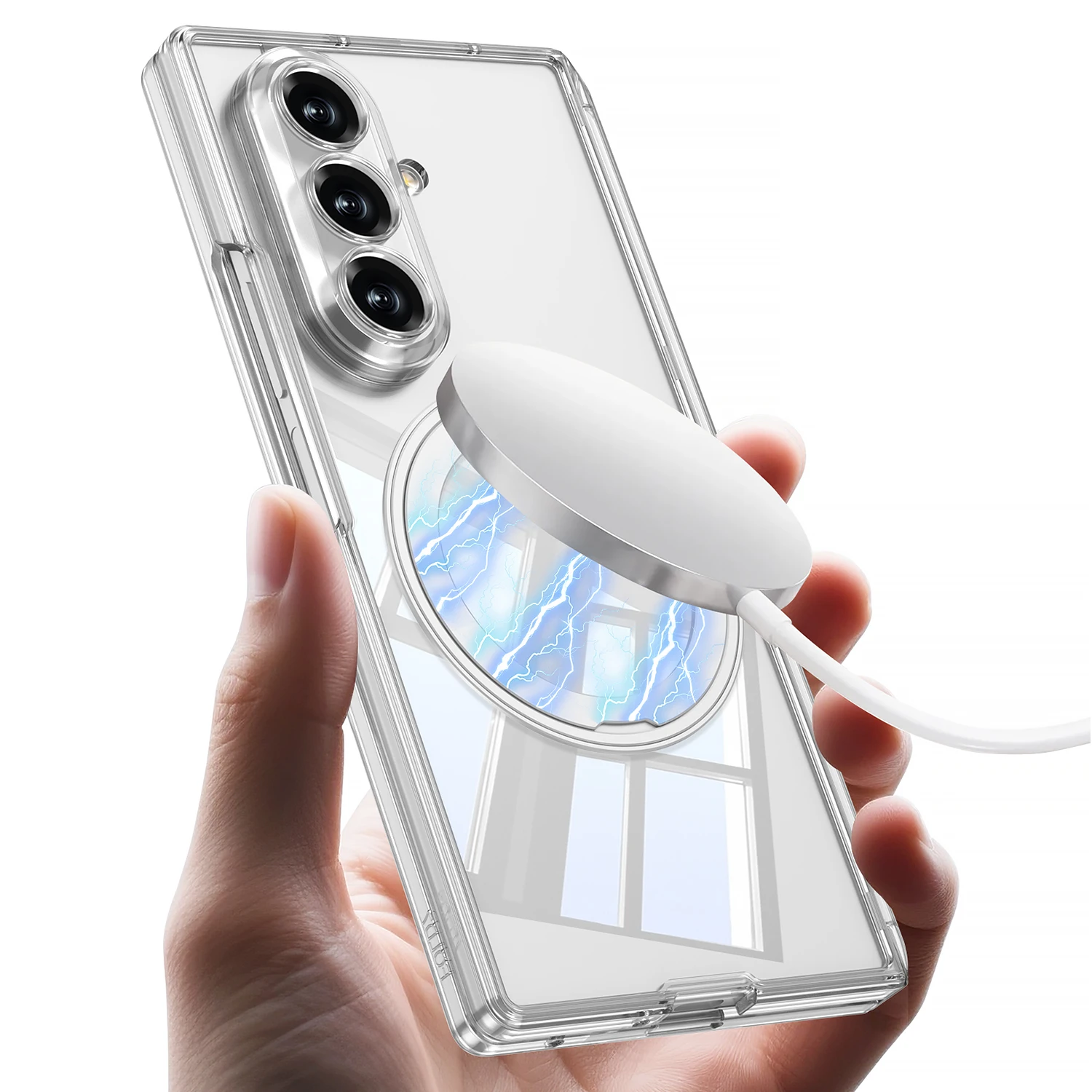 Magnetyczny uchwyt pierścieniowy do Samsung Galaxy Z Fold 8 Ultra kompatybilny z Magsafe, osłona ekranu z funkcją ładowania, etui do Galaxy Z Fold 7 — zdjęcie produktu 3