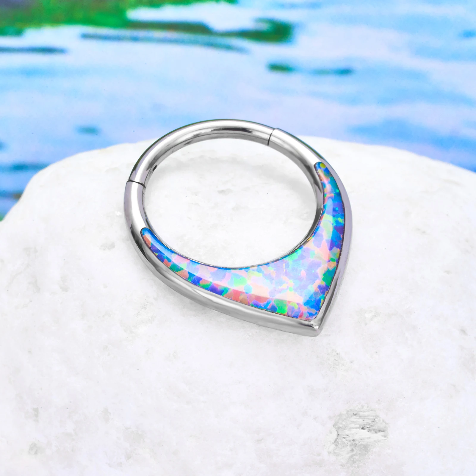 G23 Titanium Piercing Septum Ring Bags Moon With Human Face Hoop Helix Cartilage Clicker Tragus Earrings Nose Rings Jewelry