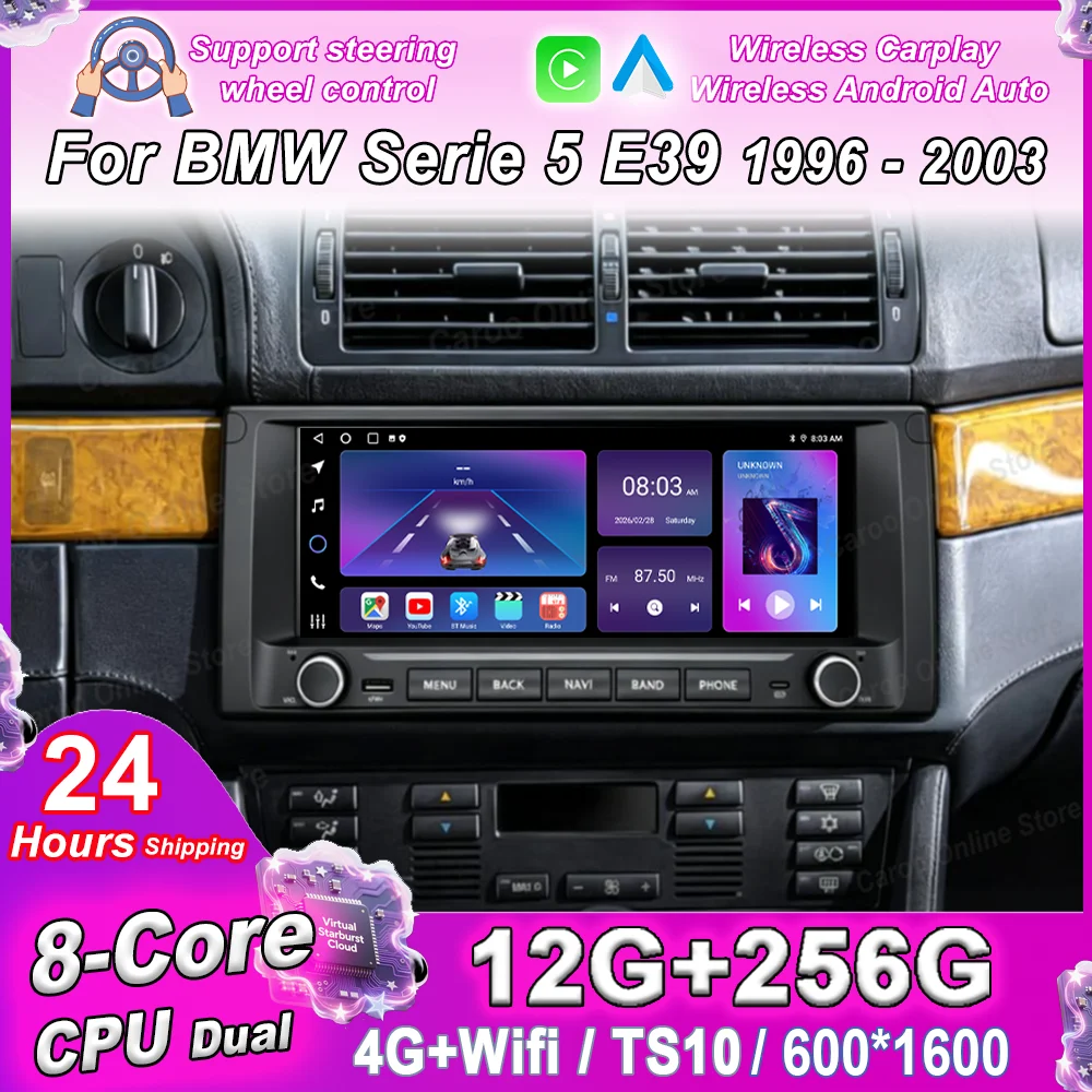 Android Car Dvd For BMW Serie 5 E39 1996 1997 1998 1999 2000 2001 2002 2003 Auto Multimedia Video Player Carplay Touch Screen 4G