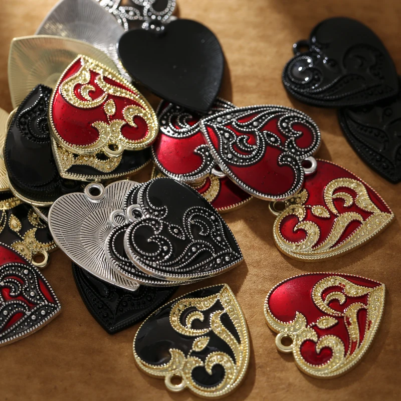 Trendy 10pcs/lot Eye Heart Shape Charms Pendant DIY Earrings Necklace for Jewelry Making Accessories 23*21mm