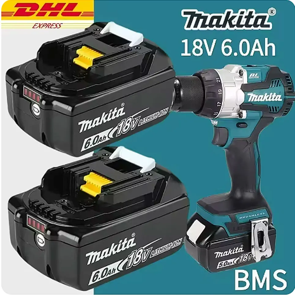 

DHL Ship with Charger BL1860 Rechargeable Battery 18V 6.0Ah Lithium Ion for Makita 18v Battery 6Ah BL1850 BL1880 BL1860B LXT400